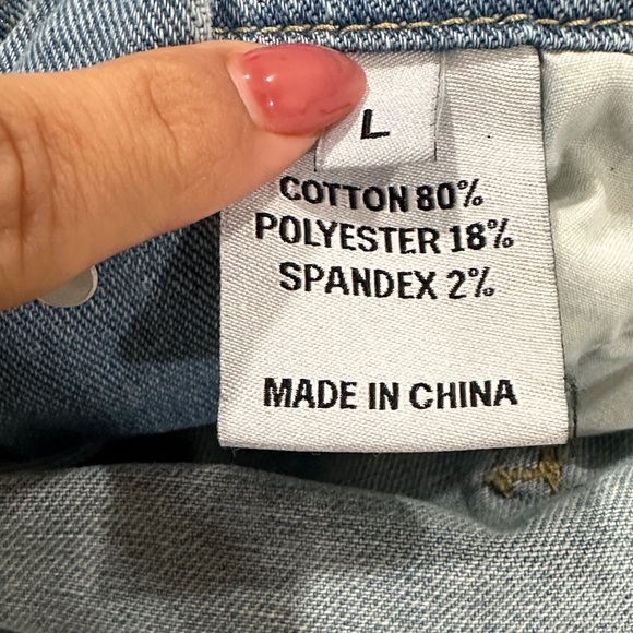 Denim Blue Jean Shorts Overalls size L - Picture 5 of 7